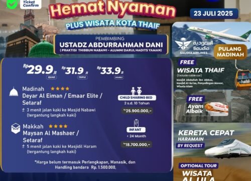 UMROH HEMAT NYAMAN PLUS THAIF USTADZ ABDURRAHMAN DANI 10 HARI JULI 2025
