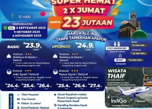 UMROH 2X JUM’AT HANYA 23 JUTA-AN ALL IN SUPER HEMAT SEPTEMBER OKTOBER NOVEMBER 2025