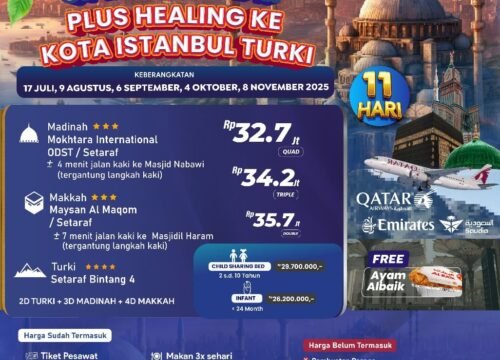 UMROH PLUS WISATA HALAL TURKI ISTANBUL HANYA 32 JUTA-AN WISATA HALAL TURKI KEBERANGKATAN SETIAP BULAN